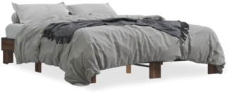 vidaXL Bettgestell Braun Eichen-Optik 150x200 cm Holzwerkstoff Metall 3280236