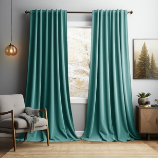 LMaxhome Verdunkelungsvorhang Blickdicht Samt Velvet Vorhang Gardinen Thermo Weihnachtsvorhänge Deko, (2 St), verdunkelnd, 132x213cm/244cm/274cm/305cm, Winter Verdickt