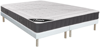 Vente-unique - Set aus Bettgestell + Matratze - 180 x 200 cm - Taschenfederkern - Auflage Memory-Schaum - Stärke 27 cm - ATLANTIDE von YSMÉE