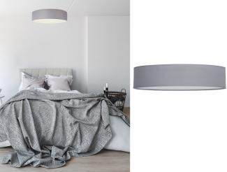 smartwares LED Deckenleuchte, Dimmfunktion, LED wechselbar, Warmweiß, große mit Stoff Lampen-schirm Grau Design-klassiker Treppenhaus Ø 50cm