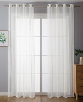 Gardinenbox Gardine (2 St), Ösen, transparent, Voile