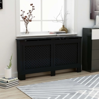vidaXL Heizkörperverkleidung Schwarz 152x19x81,5 cm MDF 288195