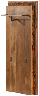 Massivmoebel24 Wandgarderobe (Akazie 56x27x150 natur lackiert BARK #120)
