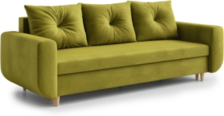 AX LIVING Cheriton Schlafsofa Modern 222cm breit in Limettengrün