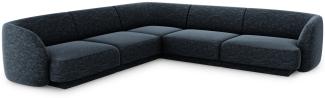 Micadoni 5-Sitzer Reversible Ecksofa Miley | Bezug Royal Blue | Beinfarbe Black Plastic