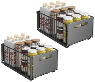 GarveeMore Küchenorganizer-Set Ausziehbarer Schrankorganisator Erweiterbare Küchenschubladen Robuster, (2-tlg)