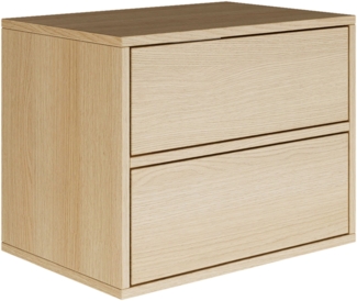Selsey 'Framme' Nachttisch hängend mit 2 Schubladen, Holzoptik Eiche, 50 cm