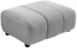 riess-ambiente Fußhocker ADLON 100cm grau · modener Fußhocker aus Bouclé-Stoff für Sofas (Einzelartikel, 1 St), Polsterhocker mit Teddystoff · Wohnzimmer · Federkern · Ziersteppung