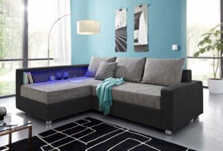 COLLECTION AB Ecksofa Relax L-Form, inklusive Bettfunktion, Federkern, wahlweise mit RGB-LED-Beleuchtung