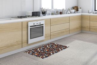 MuchoWow Küchenläufer Poliert - Kieselstein - Warm, aus Kunststoff, Küchenteppich, Läufer für Küche, Rutschfest, Küchendeko, 120x50 cm