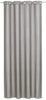 ELBERSDRUCKE Vorhang Ösenschal Lino dunkelbeige blickdicht 255x140 cm Uni Vorhang mit Ösen (1 St), blickdicht