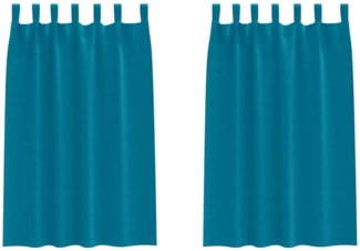 vidaXL Verdunkelungs-Vorhänge mit Ringen 2 pcs Türkis 175 x 140 cm 4107639