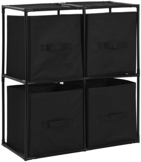 vidaXL Lagerschrank mit 4 Stoffkörben Schwarz 63×30×71 cm Stahl 282462