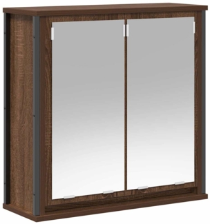 vidaXL Bad-Wandschrank mit Spiegel Braun Eichen-Optik 60x21x60 cm 861901