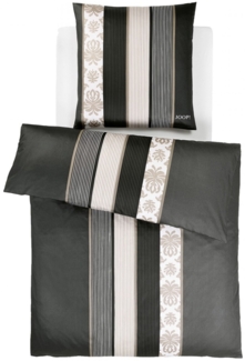 JOOP! Bettwäsche Ornament Stripes 4022 09 Schwarz Mako Satin 240x220 + 2 x 80 x 80 cm