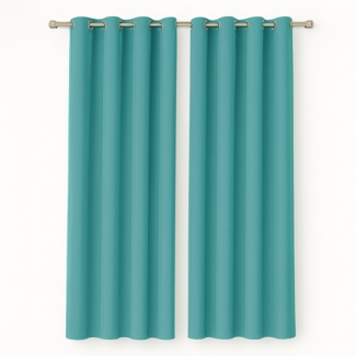 Gardine mit Ösen 140x175 cm ( Breite x Länge ) in Türkis, blickdichter Vorhang, Ösenvorhang in vielen Variationen