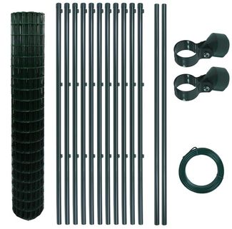 Schweißgitterzaun Komplettset 1,5 x 25m Zaunset Gartenzaun Zaun mit Pfosten Set