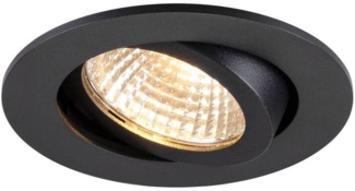 SLV NEW TRIA® 68, Deckeneinbauleuchte, PHASE, AIRTIGHT, rund, 3000 K, 7.5 W, schwarz - Downlights