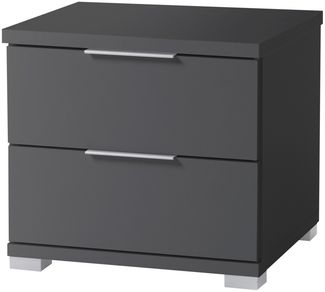 Nachtkommode >Smilla< in Graphit, Melamin - 46x43x42cm (BxHxT)