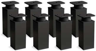sossai® Möbelfuß Design-Möbelfüße, 4er & 8er Set, höhenverstellbar MFV1, Farbe: Schwar, (8-St), Farbe: Schwarzmatt