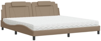 vidaXL Bett "Viana" mit Matratze Cappuccino-Braun 200x200 cm Kunstleder 3208821