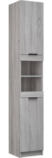Badschrank, Badezimmerschrank Grau Sonoma 32 x 34 x 188,5 cm Holzwerkstoff