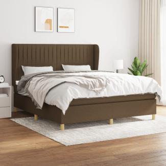 Boxspringbett mit Matratze Stoff Dunkelbraun 160 x 200 cm, Härtegrad: H2 [3128696]