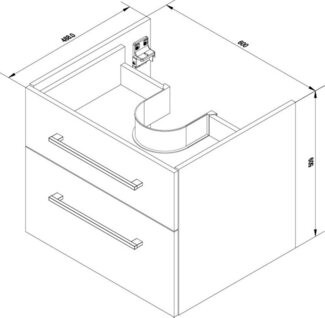 Fackelmann OXFORD Waschbeckenunterschrank 60 cm breit, Weiß