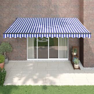 vidaXL Markise Einziehbar Blau und Weiß 4x3 m Stoff und Aluminium 3154448