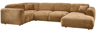 Ecksofa Cloud aus Chenille-Stoff Links, Honiggelb