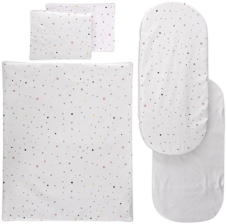 Lorelli Kinderwagen-Bettwäscheset 5-tlg. Decke 78 x 62, Kissen 35 x 25, Laken grün gemustert