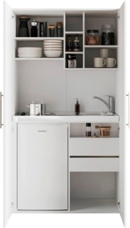 RESPEKTA Pantryküche Peter, mit Duo Kochfeld, wahlweise mit Mikrowelle, Korpus Weiß, Breite 104 cm, in exclusiver Konfiguration für OTTO