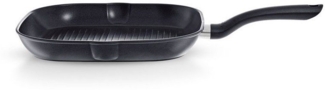 Fissler Cenit Induktion Grillpfanne, eckige Pfanne, Stielpfanne, Bratpfanne, Aluminium, Schwarz, 28 cm, 045 601 28 100 0