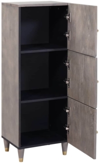 vidaXL Highboard Grau und Gold 40 x 33 x 110 cm Massivholz Mango 4018801