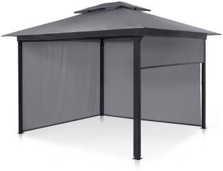 Grandezza Cortina Gartenpavillon 3x3 m 4 Seitenteile Grau