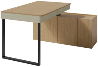 Deine Möbel 24 Kinderschreibtisch LIBU 10 Schreibtisch (Set, 2-St, Kinderzimmer Jugendzimmer Arbeitszimmer), LIBU-Kollektion Beige Eukalyptus Eiche Schubladen Stauraum