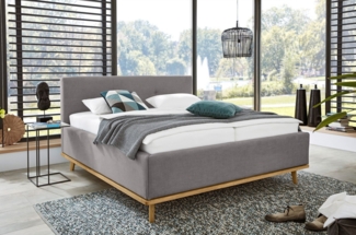 Musterring Polsterbett Delphi, Eicherahmen massiv, Kopfteil mit Steppung