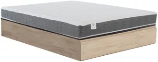 Vente-unique - Set aus Bettgestell mit Bettkasten mit Schublade + Matratze - 160 x 200 cm - HD-Memory-Schaum & atmungsaktiver 3D-Stoff - Stärke 18 cm - Holzfarben hell - HEAVEN von DREAMEA