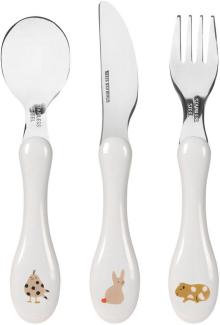 LÄSSIG Kinderbesteck Set 3-teilig Löffel Gabel Messer Edelstahl Kunststoffgriff/Cutlery Little Mateys spicy orange