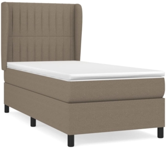 vidaXL Boxspringbett mit Matratze Taupe 90x200 cm Stoff 3128097