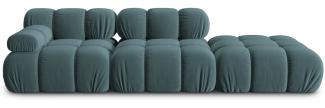 Micadoni Modulares Sofa Bellis 4-Sitzer Rechts Samtstoff Petrol