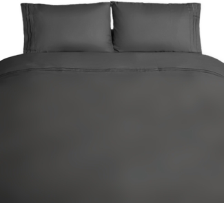 Bettwäsche 200 x 220 cm mit 2 Kissenbezüge 50 x 70 cm - 4-teilig für 2 Personen Anthrazit