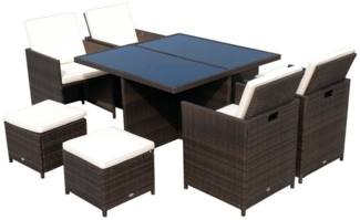 Outsunny Sitzgruppe Polyrattan Gartenmöbel als 21-tlg. Set