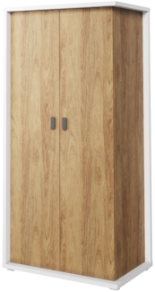 Kleiderschrank Simi Drehtürenschrank 100cm weiß Hickory Oak