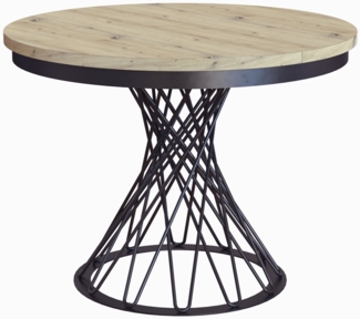 MEBLINI Esstisch Rund Ausziehbar aus Metall - 100-138x77 cm - LUCO - Artisan Eiche/Schwarz Matt - Loft - Esszimmertisch Modern - Küchentisch - Ausziehtisch - Round Dining Table - Esszimmertische