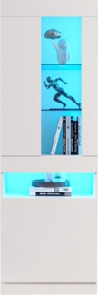 REDOM Vitrine Bücherregal mit LED-Beleuchtung (Hochschrank, Standvitrine , Viel Stauraum, Glasböden) USB-powered RGB-Lichter
