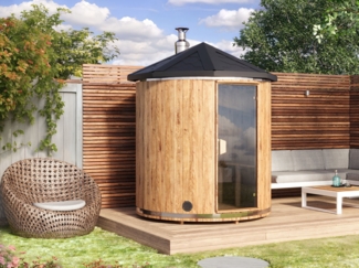 Fjordholz Saunatonne Modell Mait 200 cm Natur