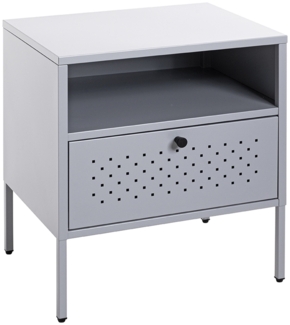 Nachtkonsole >52149< in grau, Metall - 45 x 50 x 35 cm (BxHxT)
