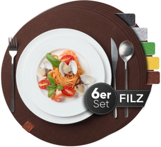 Loco Bird Platzset Tischset aus Filz, 6er Set Rechteckig, 38 cm Telleruntersetzer, (Tischset), abwischbare Tischuntersetzer Platzdeckchen