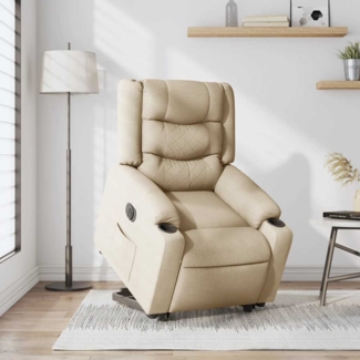 vidaXL Relaxsessel mit Aufstehhilfe Elektrisch Creme Stoff 3310280